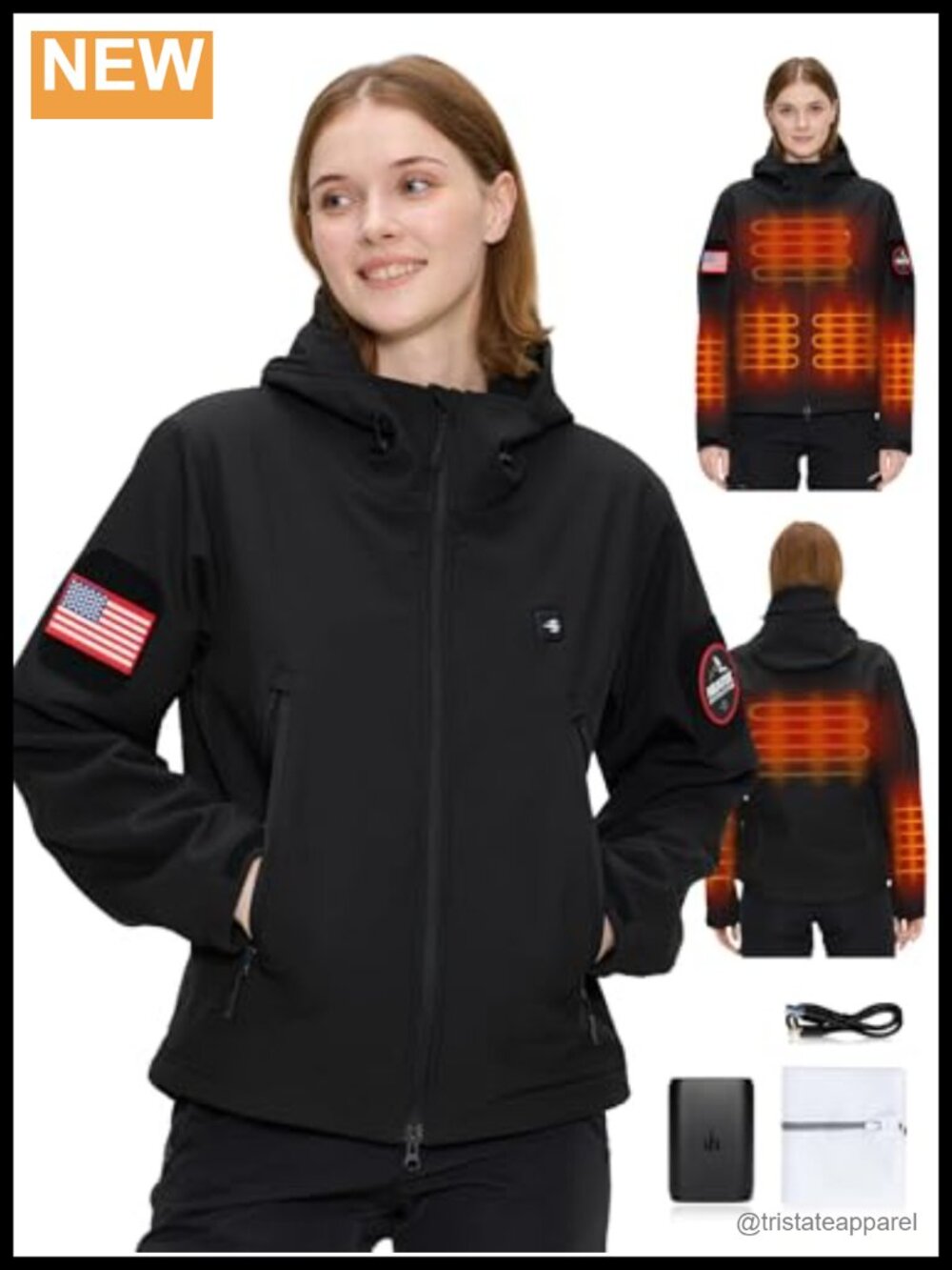 Heated Jacket for Women 15000mAh Battery Pack 5 Heat Zones